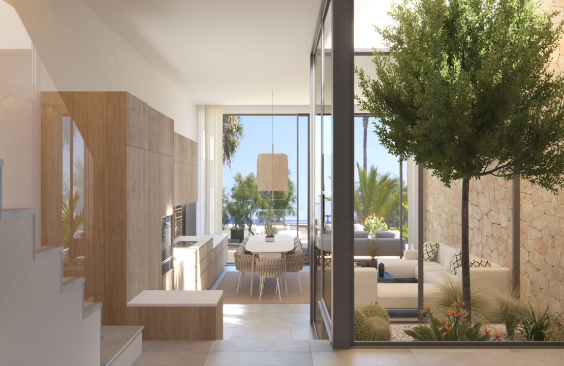 Duplex penthouse in first sea line under construction in Can Picafort with parking, pool and terrace