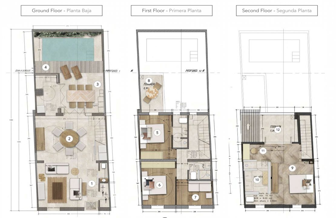 Traditionelles Stadthaus Pollensa im neuen, komplett renovierten Stil mit Pool und Patio zu verkaufen