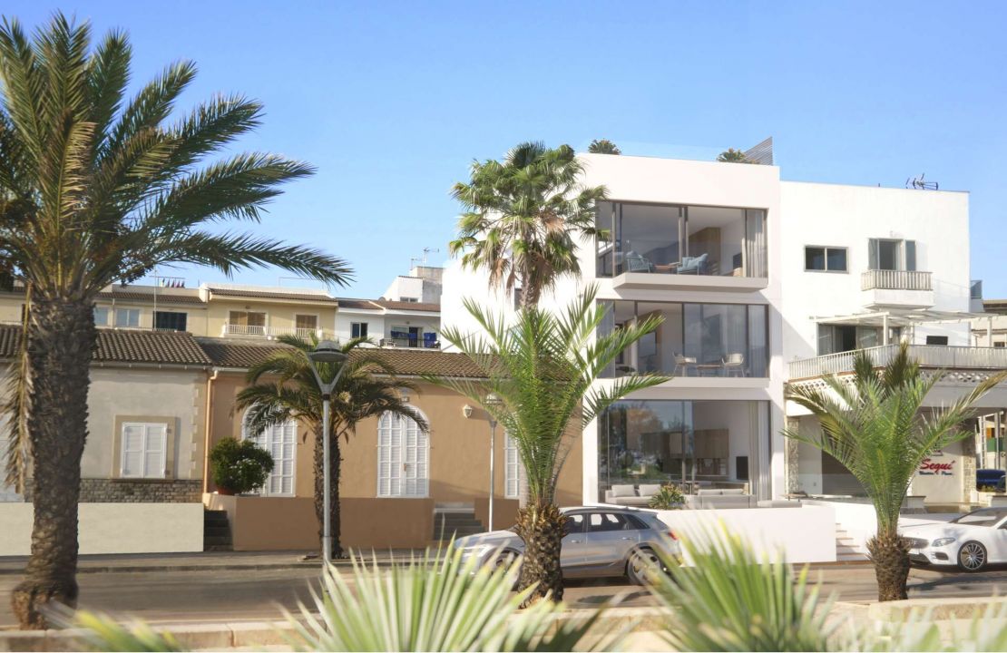 Wohnung in erster Meereslinie im Bau in Can Picafort mit privatem Parkplatz.