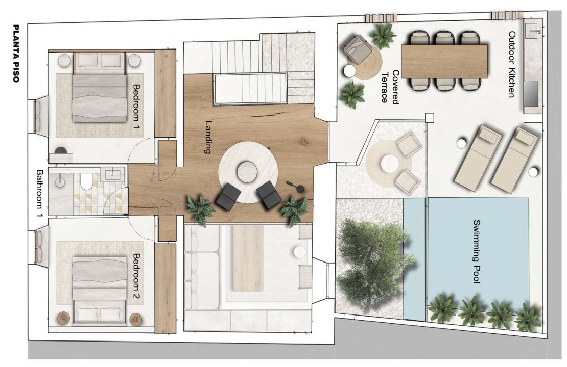 Casa adosada de lujo Pollensa completamente renovada con piscina y garaje en venta