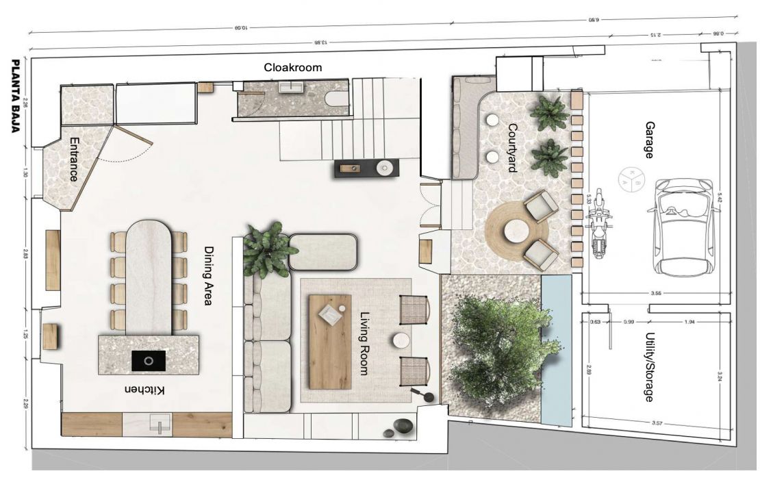 Casa adosada de lujo Pollensa completamente renovada con piscina y garaje en venta