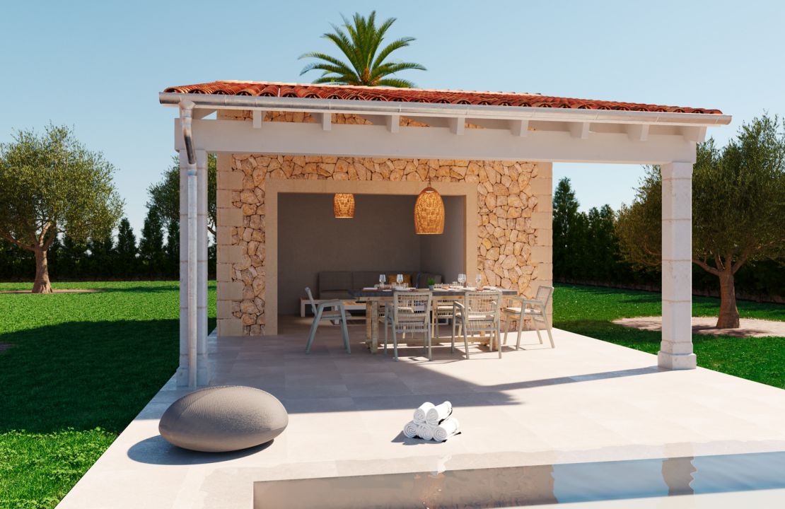 Land for sale Mallorca Alcudia with approved building license of a house with 6 bedrooms and swimming pool
