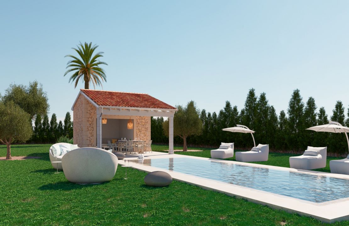 Land for sale Mallorca Alcudia with approved building license of a house with 6 bedrooms and swimming pool